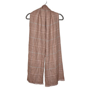 CARA NEW‎ YORK NEW $50 Plaid Fringe Rectangle Scarf in Blush OS One Size